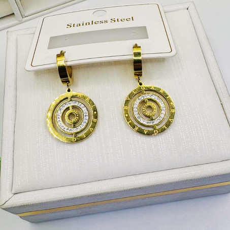 Boucles D'oreilles En Alliage, Bijoux Élégants, Style Simple Pour Femmes Et Filles