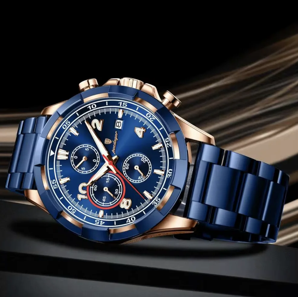 ساعة رجالية فخمة ومقاومة للماء