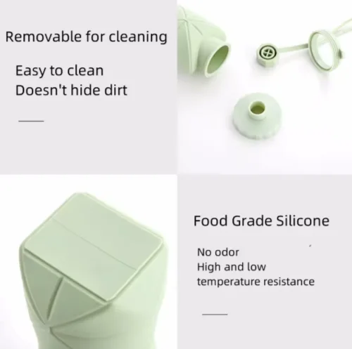 زجاجة قابلة للطي من السيليكون محمولة