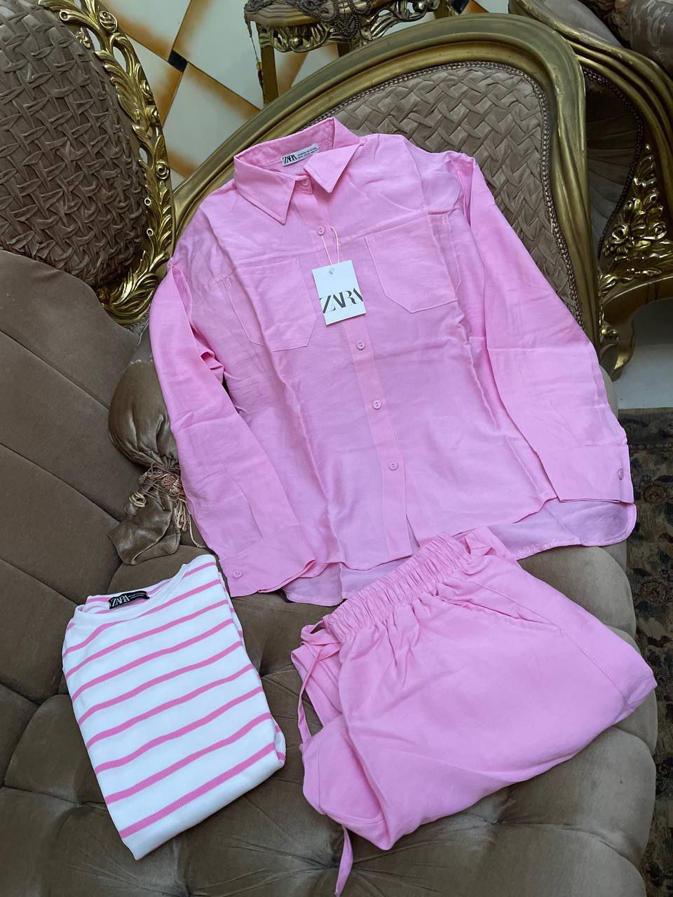 سوت كتان 2 قطعه
