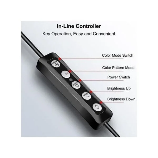 MJ33 RGB LED Soft Ring Light 33CM avec trépied et support de téléphone