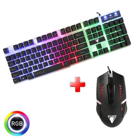 Azami Tech clavier et souris - pack gaming - style élégant - Français - Noir