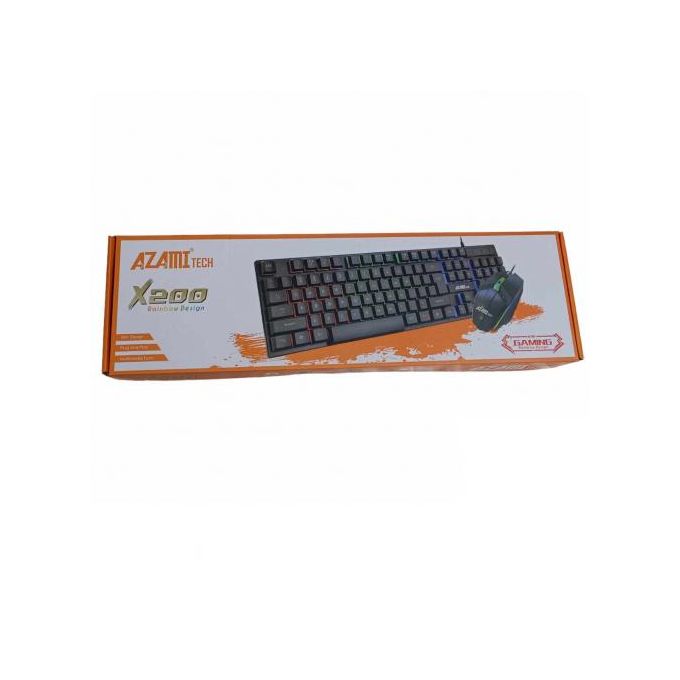 Azami Tech clavier et souris - pack gaming - style élégant - Français - Noir