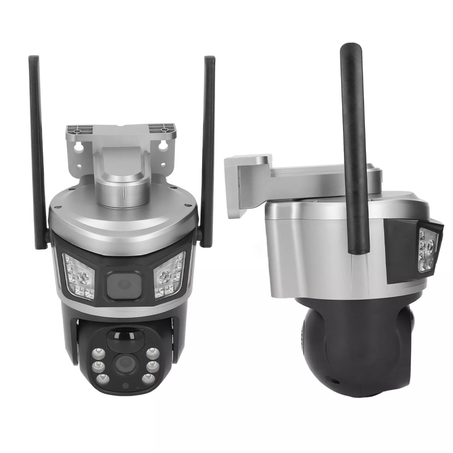 Caméra de sécurité extérieure sans fil, caméra de sécurité solaire PTZ 360° pour