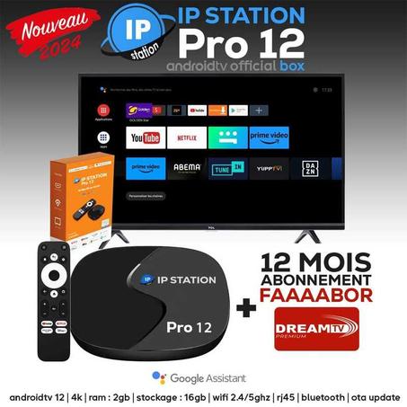 Tv Box IP Station Pro 12 Android12 + Abonnement 12Mois