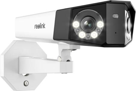 REOLINK Sistema de cámara de seguridad 4K PoE, cámara IP para el hogar al aire libre en ángulo de visión de 180 grados, detección de humanos/vehículos/mascotas, visión nocturna a color, conve