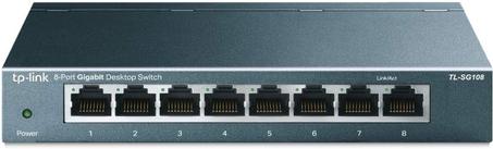 TP-Link TL-SG108 8 Port Gigabit Unmanaged Ethernet Network Switch, Ethernet Splitter Plug & Play Fanless Metal Design Shielded Ports Traffic Optimization