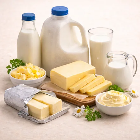 الحليب و الزبدة