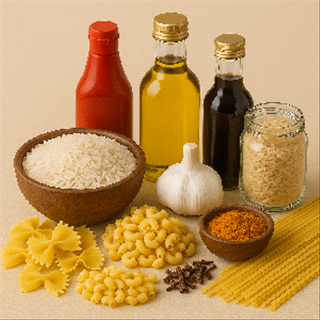 الارز و المعكرونة و الصوصات