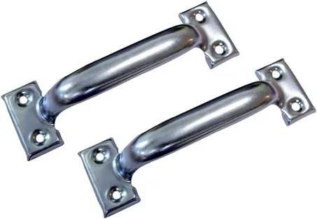 QCAA Manija para puerta de garaje, 8 pulgadas, acero, chapado en zinc, paquete de 2, fabricado en Taiwán