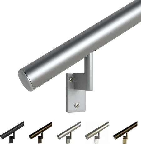 Juego completo de barandilla, con tapas empotradas, perfil redondo de 1.6 pulgadas