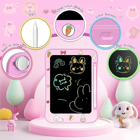 تابلت كتابة إل سي دي للأطفال، لوحة رسم ملونة للأولاد والبنات