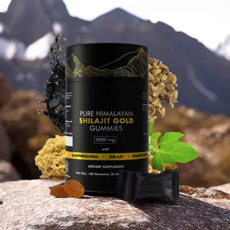 Gomitas de Shilajit 100% Puro del Himalaya (Pack de 60 Gomitas)