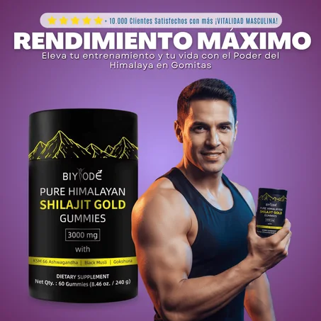 Gomitas de Shilajit 100% Puro del Himalaya (Pack de 60 Gomitas)