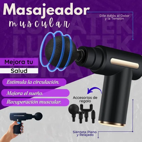 Pistola de Masaje inalámbrica 4 en 1 con ENVIO GRATIS