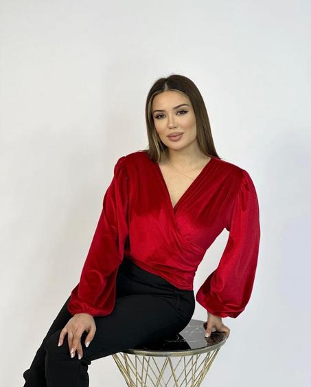 Blouse portefeuille en velours