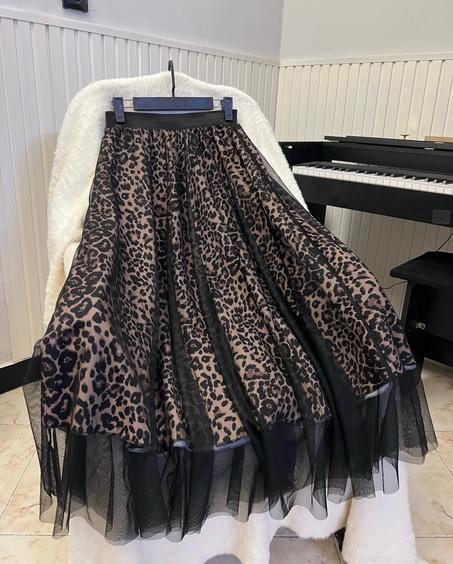 Jupe léopard avec tulle