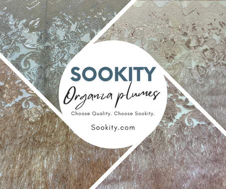 Organza plumes - Fleur de Camélia