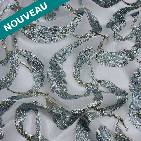 Organza - Boucles en Bleu ciel doré