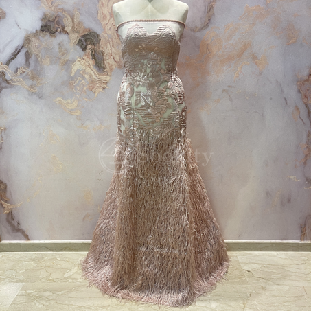 Organza plumes - Fleur de Camélia en Rose