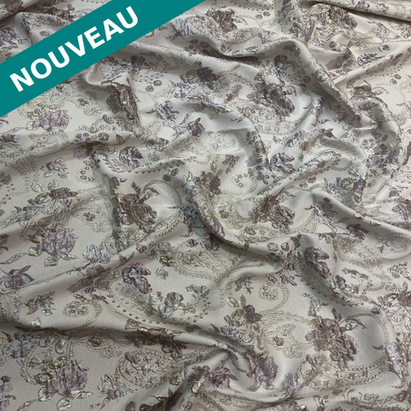 Broché - Fleurs de Paisley en Mauve pâle