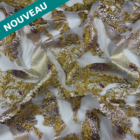 Organza - Îles en Moutarde mauve zinzolin argenté doré