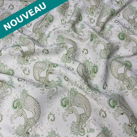 Broché - Coquille de paisley en Vert doré