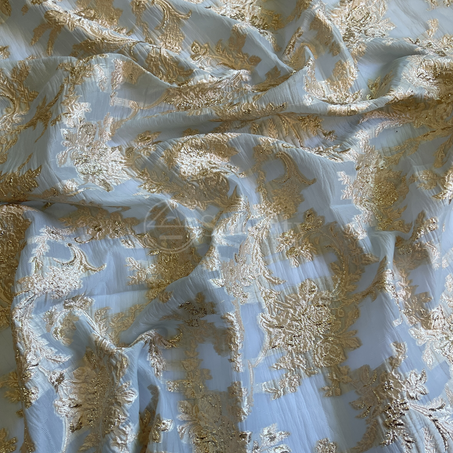 Organza - Fleur d'orchidée en Bleu ciel doré