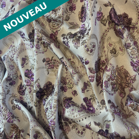 Broché - Fleurs de Paisley en Fuchsia