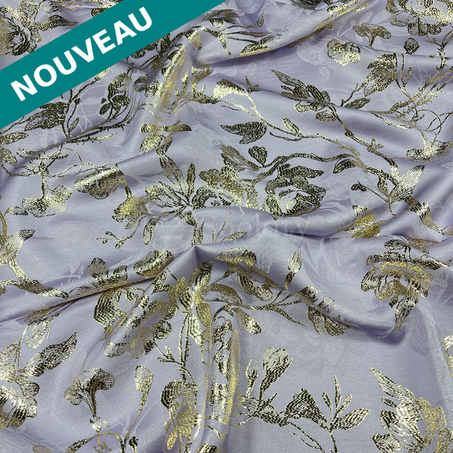 Broché - Pivoine en Lavande doré