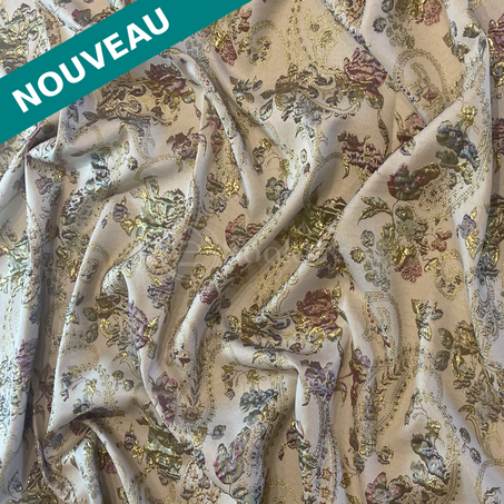 Broché - Fleurs de Paisley en Vert ciel rose