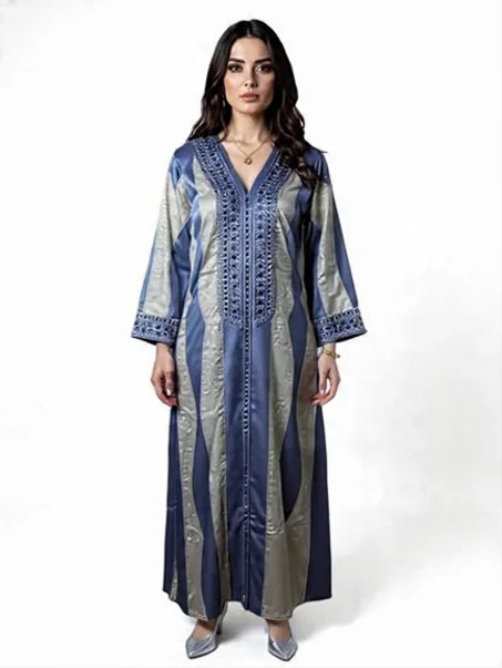 Gandoura Bleu & Doré