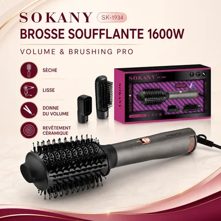 Brosse Soufflante SOKANY ORIGINALE – Volume & Brushing Pro 1600W – SK-1934