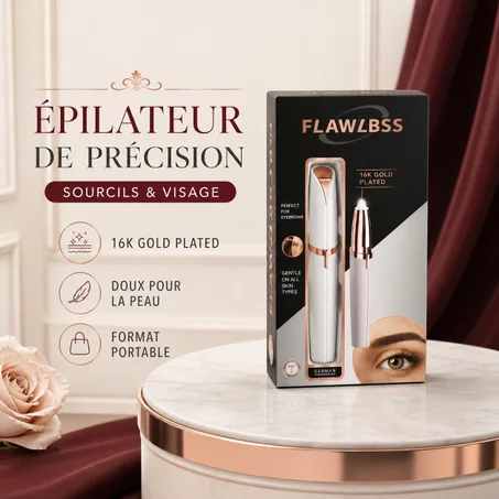 Épilateur de Précision pour Sourcils & Visage – 16K Gold Plated