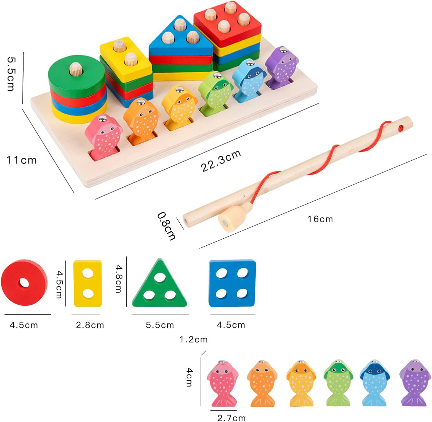 Pack Montessori de 5 jouets éducatifs en bois