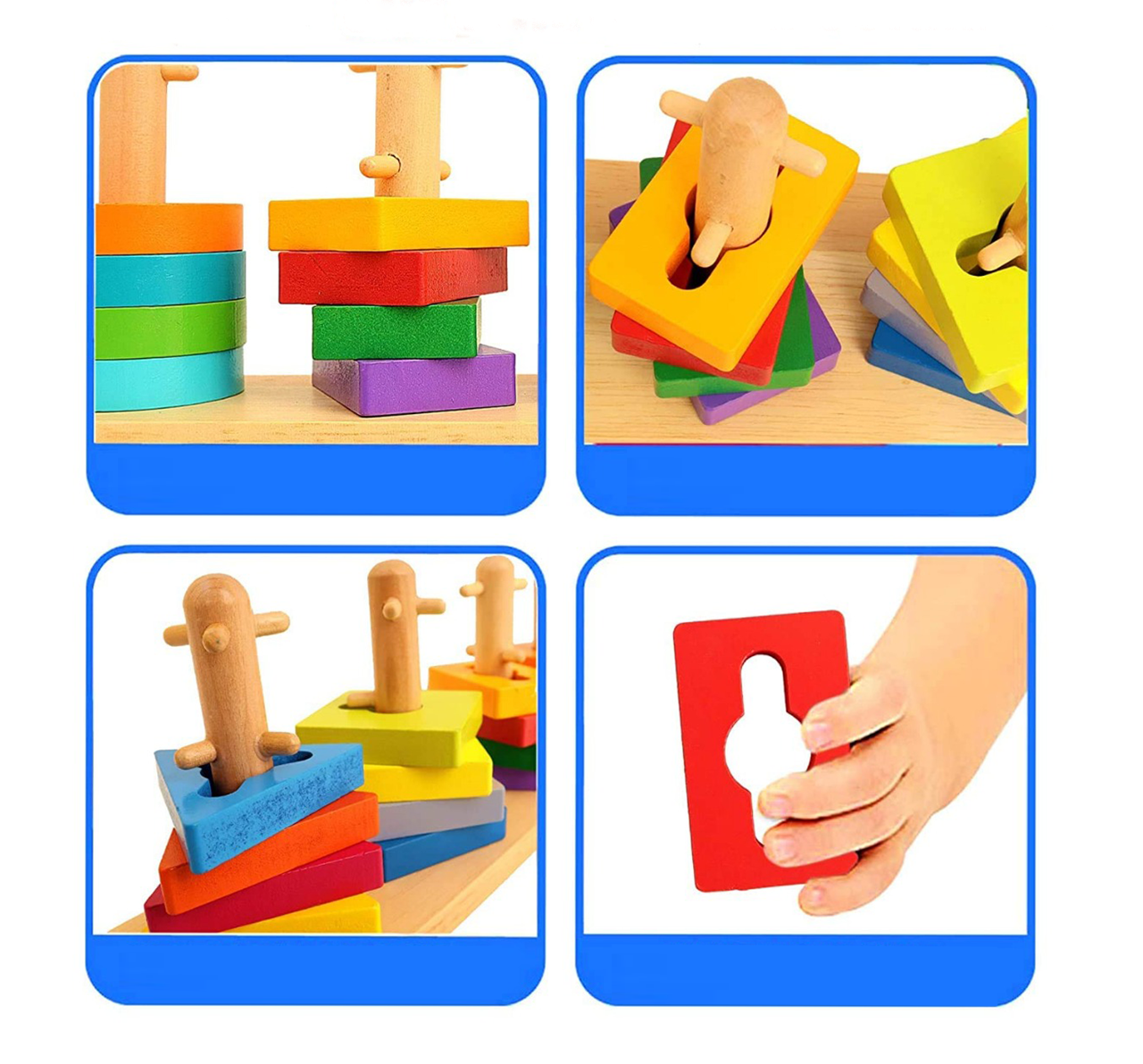Pack Montessori de 5 jouets éducatifs en bois