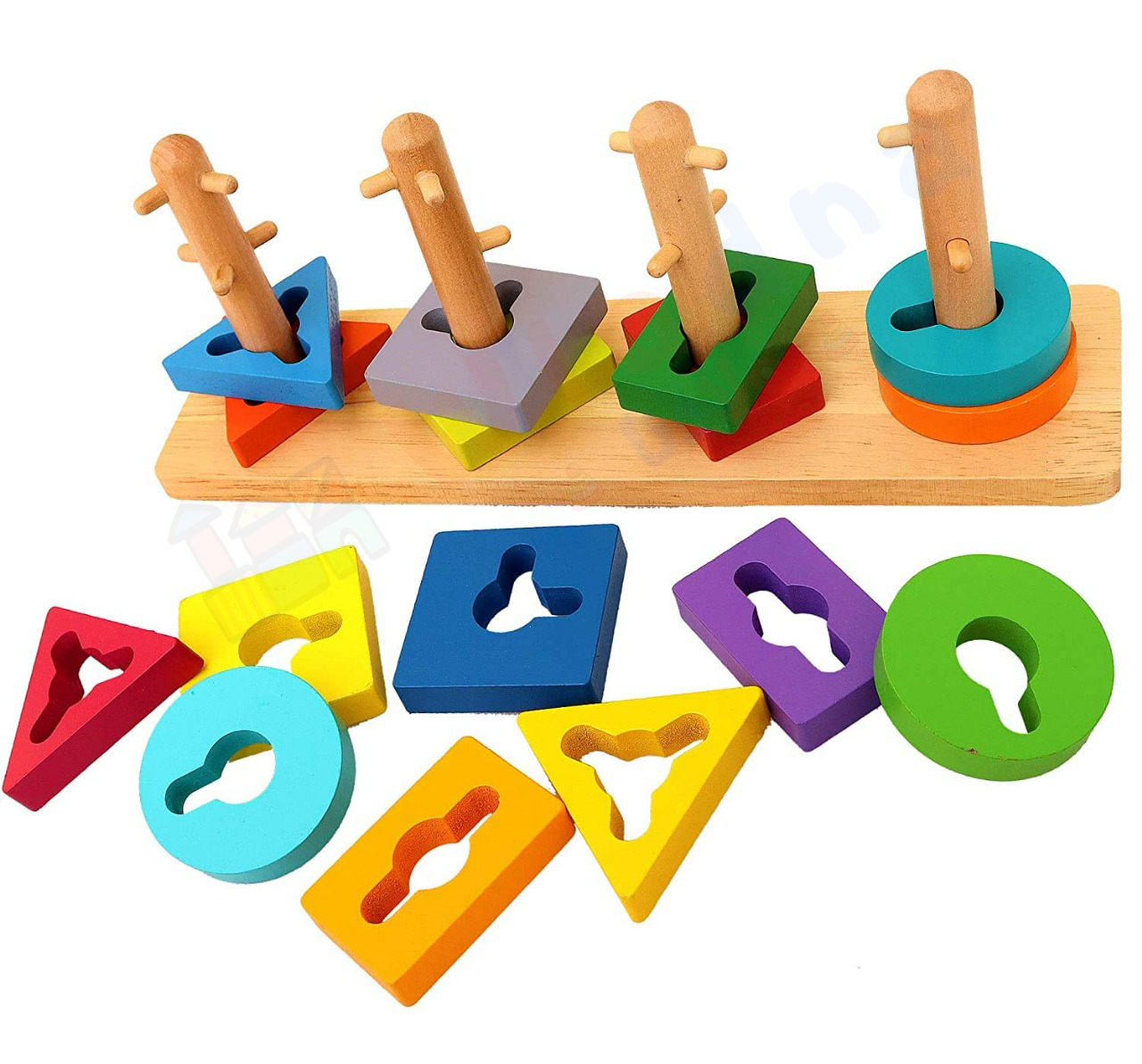 Pack Montessori de 5 jouets éducatifs en bois