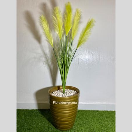 Pampas Vert Pot Doré          Dimensions : 1,1m complet