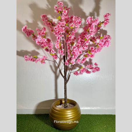 Arbre Rose Pot Doré           Dimensions : 1,6m complet