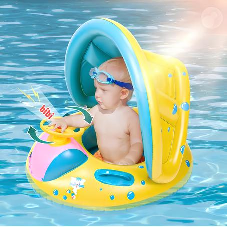 عوامة سباحة للأطفال و الرضع مزودة بواقٍ من الشمس (مظلة)