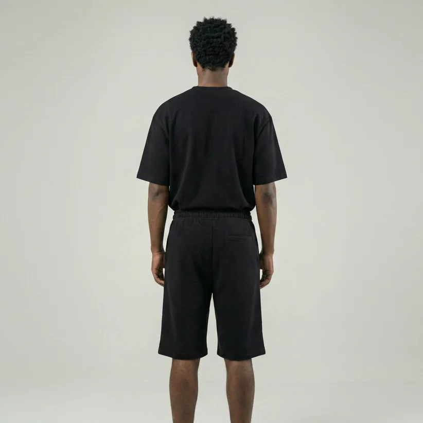 Black Long Sweat Shorts