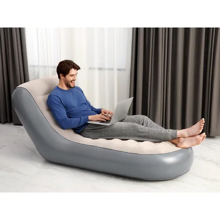 كرسي هوائي طويل للاسترخاء مريح وناعم بتصميم أنيق وعصري Chaise Longue Gonflable Soft Top 165 x 84 x 79cm Bestway#75064