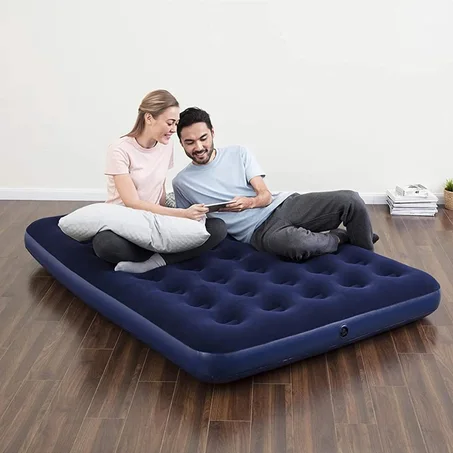 فرشة هوائية عريضة لشخصين قابلة للنفخ مع مضخة هوائية وحقيبة لحملها معك في رحلاتك Matelas Gonflable 2 Personnes avec Pompe Electrique et Sac 191 x 137 x 22cm Bestway#67287