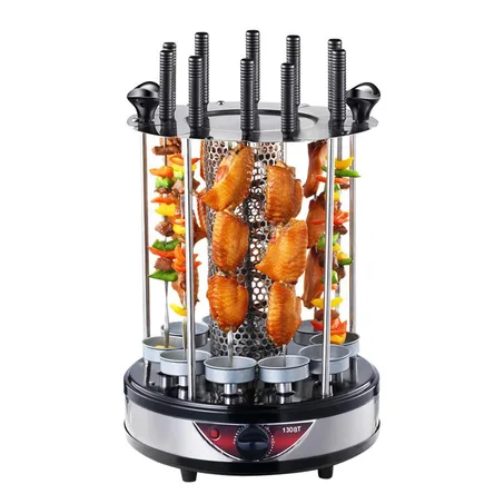 شواية كهربائية دوارة للشاورما متعددة الوظائف بدون دخان لاستخدام المنزلي Grill Electrique Rotatif Sans Fumée Pour