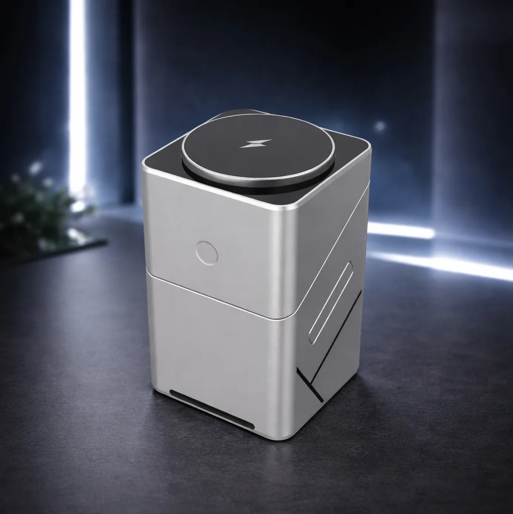 قاعدة شحن لاسلكية 3 في 1 – شحن سريع ومنظم لكل أجهزتك