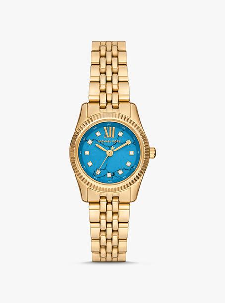 Michael Kors pour femme Petite Lexington Pavé Gold-Tone Watch, MK4813
