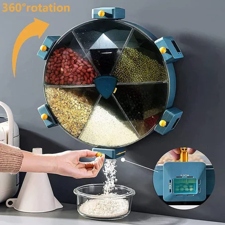 Organisateur d'aliments secs multifonction 4 en 1 pour gagner de l'espace et organiser la cuisine