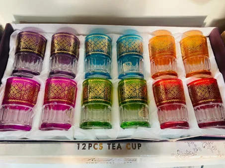 Verre à thé Premium Crystal 12 pièces مجموعة من 12 قطع من كؤوس الشاي المغربية