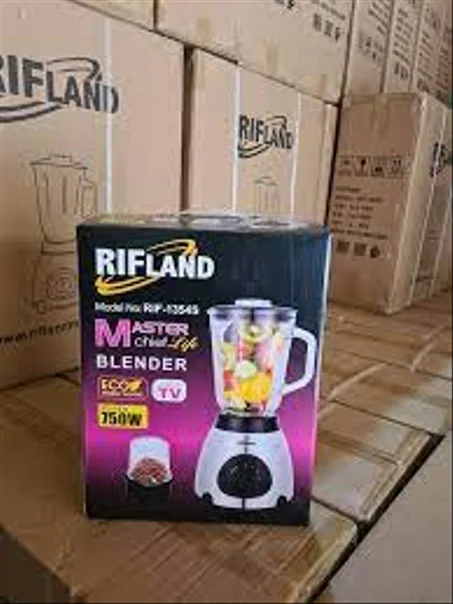 RIFLAND 750 W خلاط صانع العصائر وعاء الزجاج + مطحنة التوابل