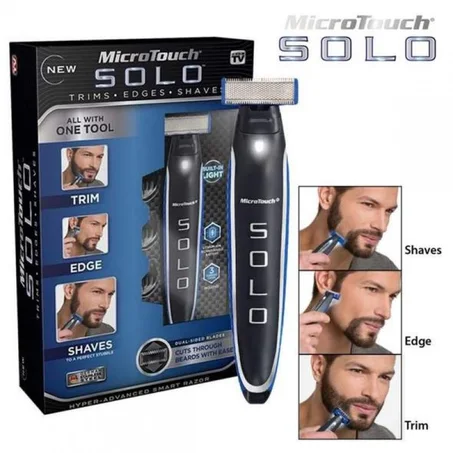 MicroTouch Rasoir électrique rechargeable avec lampe Led Noir